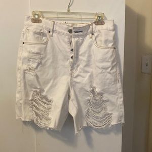PacSun White High Rise Boy Shorts (UNWORN)